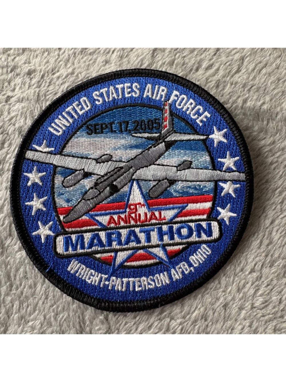 United States Air Force Marathon Patch 9th Annual Sept. 17, 2005 Vintage